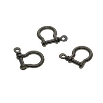비즈공예 원석 50 gunmetal 합금 나사 핀 잠금 U 후크고리 걸쇠 가죽 팔찌 커넥터 공동 말 구두 키 체인 매, 한개옵션0
