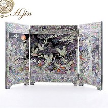 바보사랑 H.jin 나전칠기 자개 병풍 (십장생 송학).현진통상