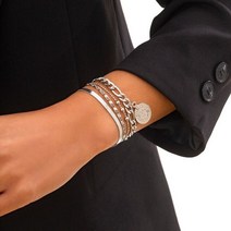 14K 팔찌 금 볼드 체인 여자 데일리 ingemark punk 새겨진 동전 하트 bangle bohemian circle 두꺼운 술 펜던트 여성용 goth jewelry