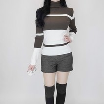 티앤드골프 여성 골프바지 3부 기모 모직 가을 겨울 트임 반바지 겨울골프웨어 라운딩룩