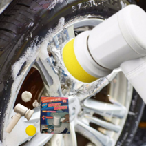 타이어 자동차 차량용 바퀴 셀프 트럭 세차 청소 자동 만능 스펀지 울 브러쉬 솔 숏그립 휠솔, 전동솔 본체+3종 브러쉬