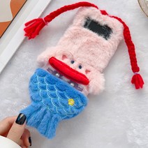 삼성 갤럭시 Z플립4 Z플립3 겨울 털 퍼 재미있는 인어공주 귀여운 캐릭터 특이한 디자인 폴더블폰4 3 핸드폰 케이스