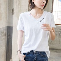 이노뱅크 ZHA240 여성 데일리 V넥 캐주얼 티셔츠 반팔&긴팔