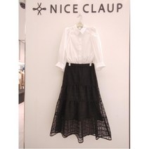 나이스클랍 볼륨소매 면혼방 블라우스 A222PWB303