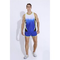 러닝복 마라톤복 마라톤 운동복 남성용 러닝 세트 성인 레이싱 의류 체육복 조깅 에 적합한, L 160-165cm, Navy blue Thanks