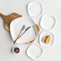 홈매니아 플라워패턴 도자기그릇세트 2type, 꽃나노 사각접시 세트, 본상품선택, 1개