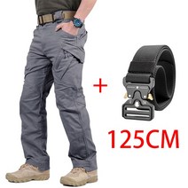 야외 정원 접이식 편의점 남성용 전술 카고 바지 야외 방수 SWAT 전투 군사 위장 바지 캐주얼 멀티 포켓, 16 IX9 Gray Set_09 6XL
