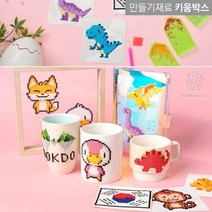 키움박스 어린이 비즈 보석십자수 독도 동물 공룡 13종, 여우