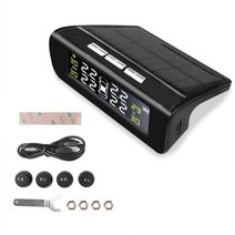 스마트 태양 광 발전 TPMS 자동차 타이어 압력 모니터 시스템 실시간 디스플레이 무선 4 외부 센서 드롭 배송128786, 해외배송_B, B