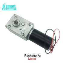 웜기어 감속기 모터 Bringsmart DC 24v 웜 기어드 모터 1.6-70kg.cm 높은 토크 D 샤프트 12v 7-470rpm 회전, 19 24v 100rpm_04 Package K