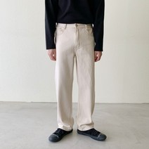 남자 크림진 세미와이드 일자핏 사계절용 S-XL