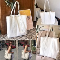 2288262 플로키 연예인 에코백 캔버스 데일리 무지 학생 학원 가방 선물 여행용 아이보리