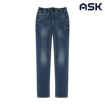 에스크 주니어 여아 스키니핏 제깅스 데님