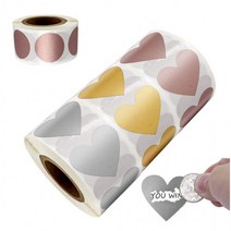 6종 스크래치 스티커 2.5cm 원형 한트 300pcs 다꾸, 1208. 로즈골드원형300