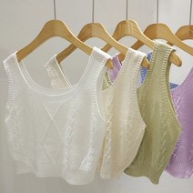 페트라 뷔스티에)여름뷔스티에 다이아패턴무늬 니트나시티셔츠 뷔스띠에 여름신상 유넥 민소매쪼끼 여름나시 끈나시 나시티셔츠