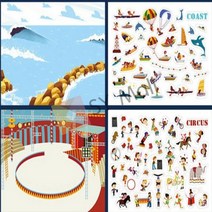 붙였다떼었다 서커스 스티커 아이랑놀기 키즈카페장난감