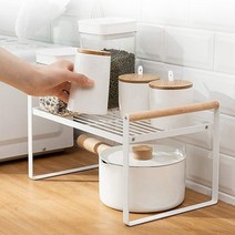 씽크대하부장정리 그릇정리대 싱크대언더선반, 화이트 대형