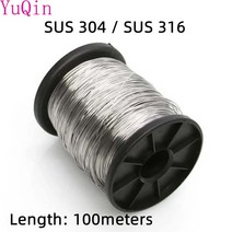 스텐 와이어 로프 줄 0.1 0.8mm 직경 304 316 스테인레스 스틸 스트랜드 중간 경질 미세 소프트 단일 100m 길이, [01] Hard Wire SUS 304, [05] 0.5mmX100meters