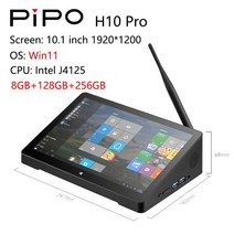 미니피씨 미니 PC 게임 조립 컴퓨터 4G Pipo H10 PRO 10, 8G 128G 256G WIN11+US Charger