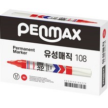 펜맥스 롱유성매직 108 12p, 적색, 2개