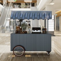 백화점 매대 이동식 판매대 노점 마차 구슬아이스크림, 140x60x210cm 높이 블랙 4가지스타일