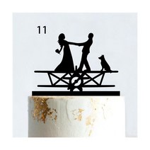 Mr & Mrs 여행 웨딩 케이크 토퍼 세계지도 신랑 아크릴 우드 항해 테마 커플 기념일 파티 장식, 66.style11 - Wood