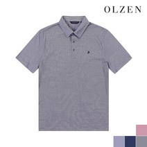 올젠 핀스트라이프 카라 반팔 티셔츠 ZPA2TT1501