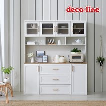 데코라인 코넬 모다 1600S 서랍형 주방수납장 상부장 세트 DGJ064, 화이트+대리석