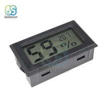 가정용전기차충전기 냉장고온도계 미니 디지털 LCD 온도계 편리한 온도 센서 습도계 게이지 냉장고 수족관 모니터링, Black