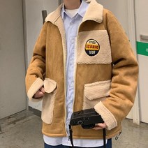 JC.MALL남자 인조 가죽 양털 로고 믹스 매치 롤업 점퍼 HAT646 남자재킷 등산복 자켓 남자자켓