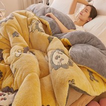 TANC 캐릭터 램스울 이불 도톰 보온 겨울이불 양면 기모 면이불 데일리 따뜻한 극세사 뽀글이이불 1.5M