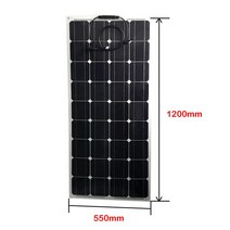 300W ETFE 세미 플렉시블 18V 태양 전지 패널 방수 충전기 배터리 캠핑 홈 자동차 오프 그리드 12 볼트 시스템, 1200x550mm-1, 03 12005501