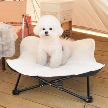 오블리펫 접이식 강아지 해먹 캠핑 의자, 아이보리