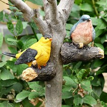 통통 새 장식 동물 조형물 소품 인테리어 정원 조경 전원주택, 노랑-검은머리
