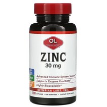 OLYMPIAN LABS ZINC 30 MG 100 CAPSULES, 단색, 한 사이즈