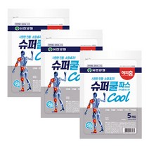 유한양행 해피홈 소염 진통 슈퍼쿨 파스 5매입 X 3개, 단품