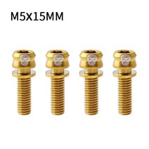 픽시 스템 MUQZI-m5 x 15/17/19 자전거 핸들 바 스템 나사 티타늄 합금 고정 볼트 초경량 MTB 도로 기어, 03 M5-15mm Gold