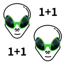 1+1 인싸 핵인싸 웃긴 외계인 선글라스 안경 그린 홀로그램 핫인싸 인싸템 파티, 홀로그램 초록+홀로그램 초록