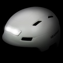 헤드웨이 전후방 LED 라이트 자전거 킥보드 전동킥보드 헬멧 무광 화이트, 헤드웨이 무광화이트