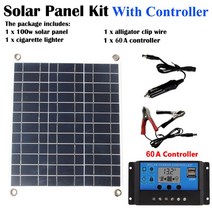 태양광패널 접이식 400w 600w 50W 전지 패널 키트 60A 컨트롤러와 유연한 12V USB 자동차 RV 휴대 배터리, 01 Kit -with controller