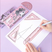 쿠로미 각도기 산리오 직각자 15cm 모양 도형자 캐릭터 1p발송 8316