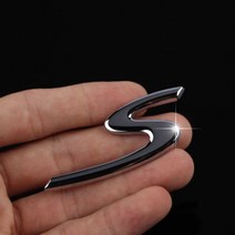 포르쉐 엠블럼 뉴 카이엔 S 마칸 GTS 파나메라 터보 레터링 영문 꼬리표, S 스탠다드 - 브라이트 실버