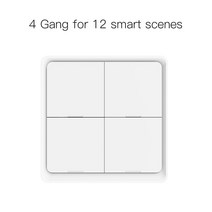 Moes 4 Gang Tuya ZigBee 무선 12 씬 스위치 푸시 버튼 컨트롤러 배터리 구동 자동화 시나리오 Tuya 장치용, 4 Gang China