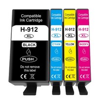HP 912 912XL 잉크 카트리지 HP912 OfficeJet 8010 8012 8013 8014 8015 8017 8018 8020 8022 8023 8024 8025 프린터, [01] 1BK 1C 1M 1Y