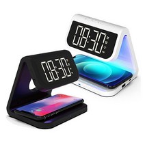 UM2 UV-C 스마트폰 살균 고속 무선충전기 알람 탁상시계 LED AL900UV, 화이트