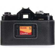 캐논 AE-1 AE-1P A-1 (손잡이 포함) 블랙 컬러 용 수제 정품 진짜 가죽 하프 카메라 케이스 가방 커버