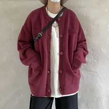 보라색 라운드넥 니트 가디건 남자 남성 간절기 가디건 신혼여행 특별한날 스타일 스트릿