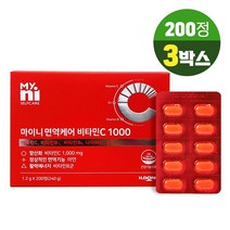 일동제약 마이니 면역 비타민C 1000mg 아연 활력에너지 비타민B군 식약처인증 건강기능식품 대용량, 3개, 200정