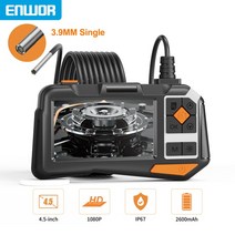 고성능 ENWOR 45 인치 산업용 내시경 듀얼 카메라 IPS 스크린 세미 리지드 케이블 IP68 방수 렌즈 검사 보어스코프 55mm, [05] Single 39mm, 05 Single 3.9mm_03 10m