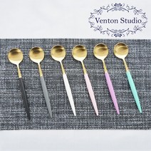 벤톤스튜디오 드블랑 골드 커피&요플레 티스푼 1P, 단품, 티스푼1p, 블랙